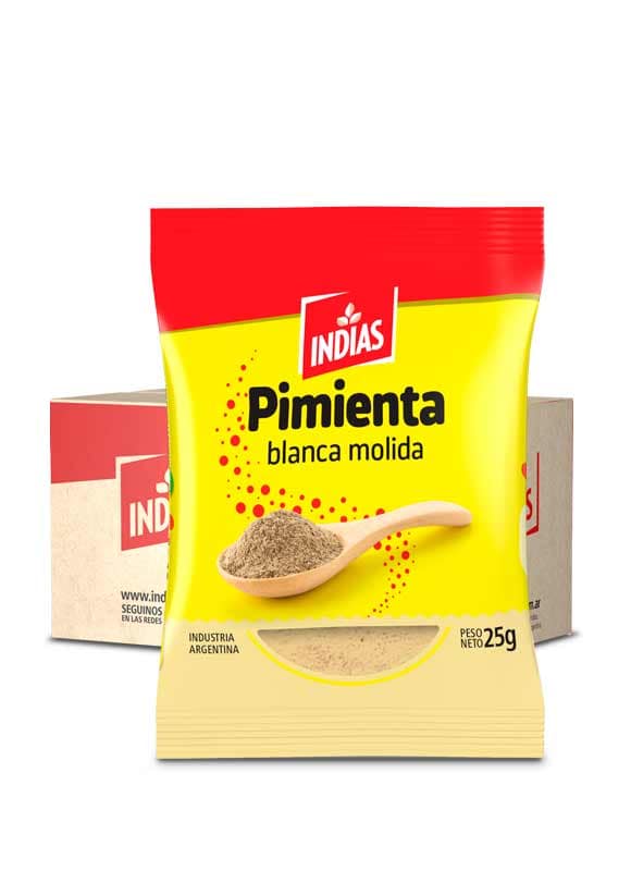 Pimienta blanca molida 10 x 25g.
